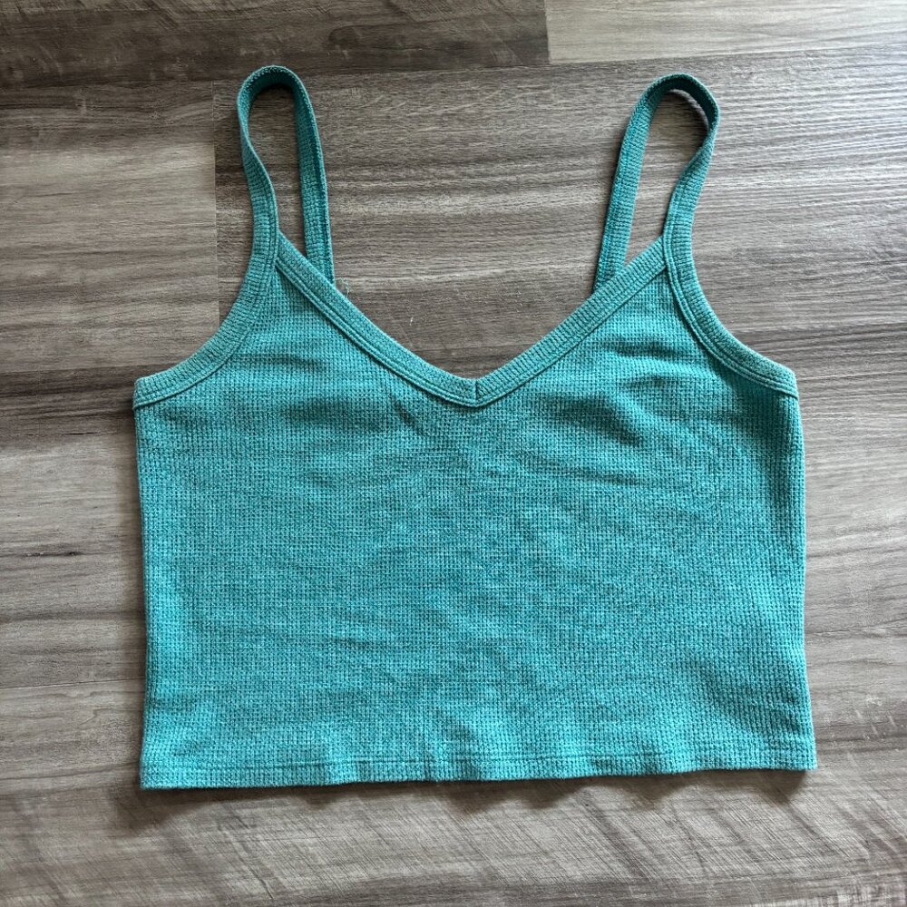 American Eagle Cropped Green Tank